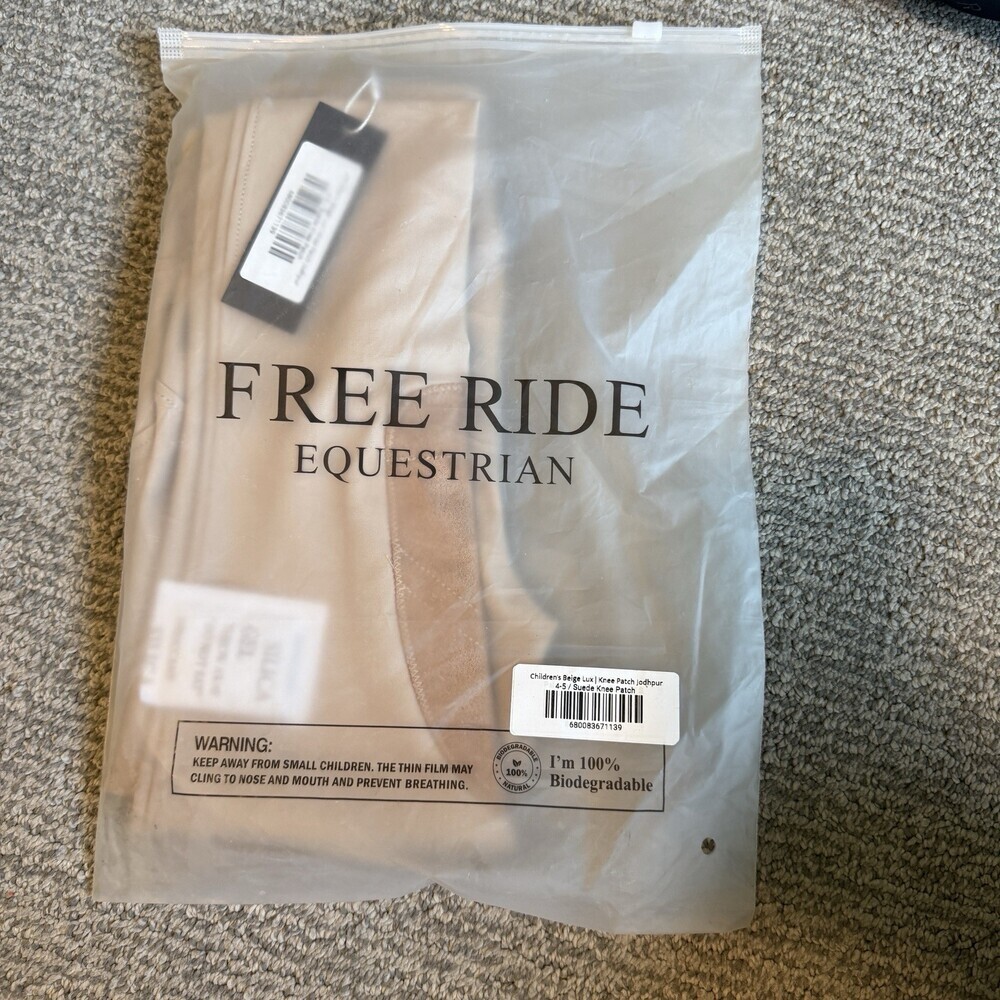 Free Ride Equestrian NEW Children's Lux Breeches In Beige Size 4-5 Kids Horse - Picture 4 of 8